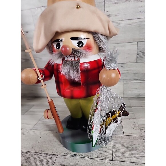 Vintage Steinbach Chubby Troll Fisher Fisherman Nutcracker Germany 10.5" *READ* - Picture 8 of 13